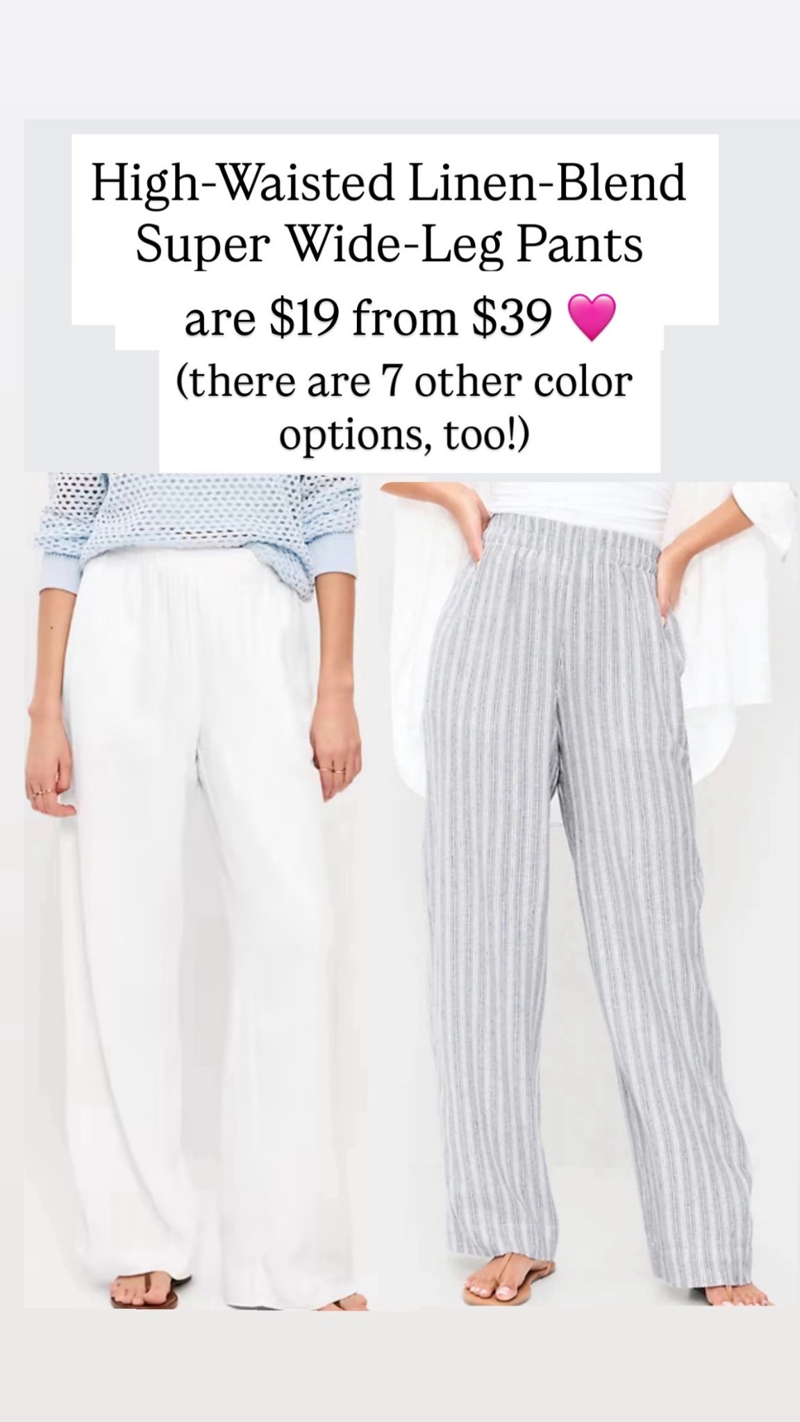 These are wide-leg high-waisted linen blend pants are $19 on sale 

#LTKootd #LTKSaleAlert