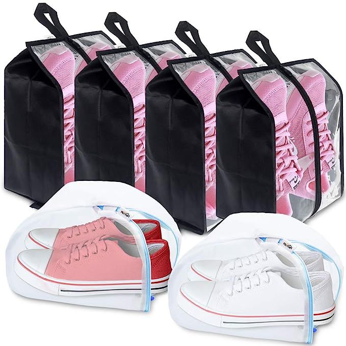 Plusmart Travel Shoe Bags,Transparent Nylon Shoe Washing Bags with Zipper for Men & Women, 6 Pack... | Amazon (US)