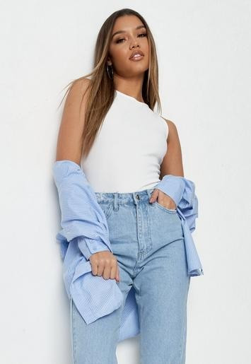 White Rib Sleeveless Bodysuit 2 Pack | Missguided (US & CA)