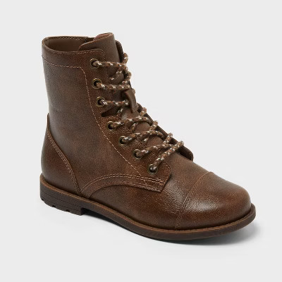 Kids' Zuko Lace-Up Boots - Cat & Jack™ Brown 1 | Target