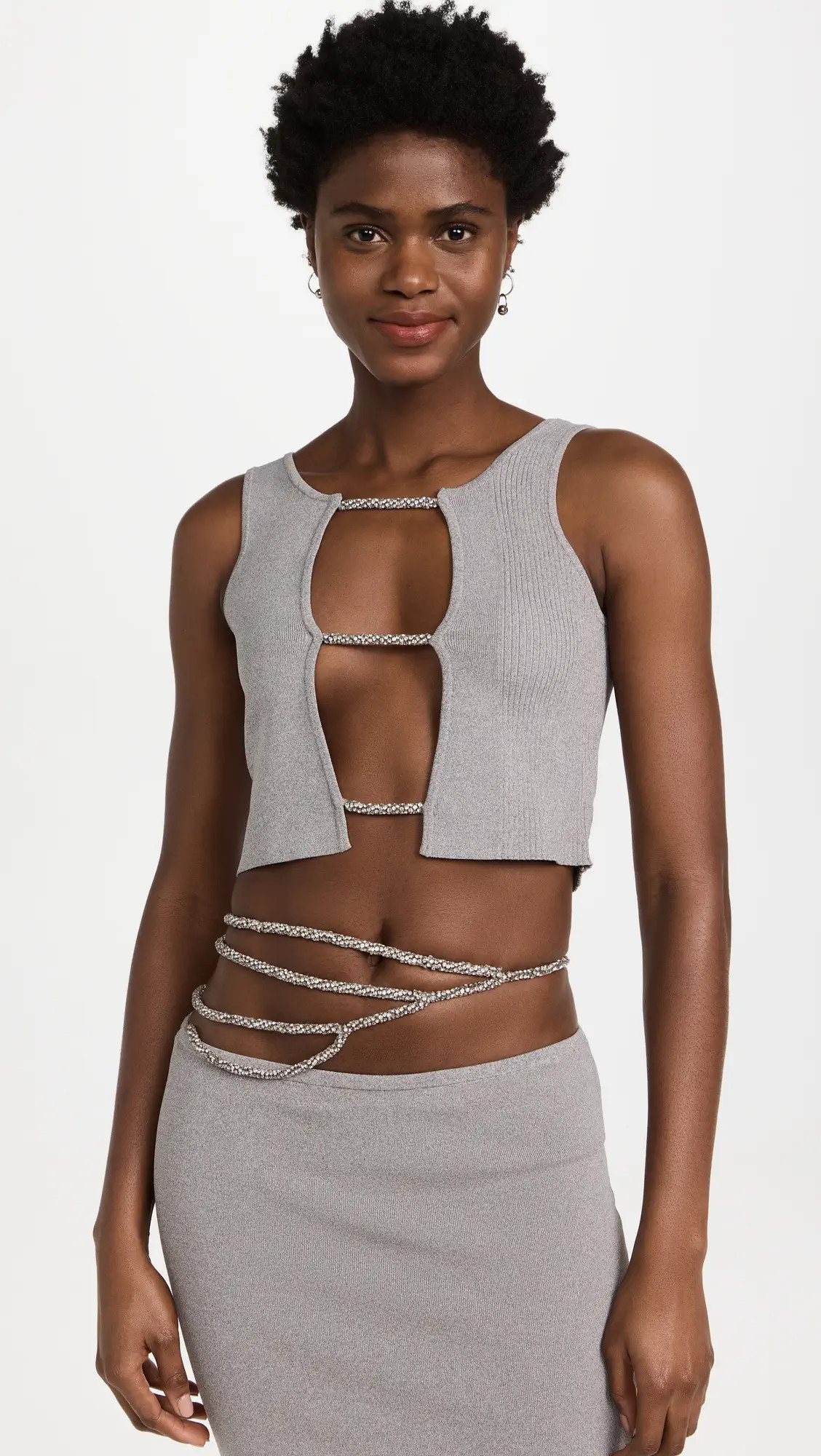 Christopher Esber Crystal Lattice Front Knit Tank | Shopbop | Shopbop