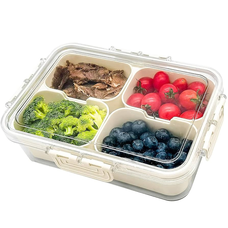 Snackle Box Container, Upgrade Dishwasher,Safe Snack Box for Adult Kids, 4 compartments Plastic D... | Amazon (US)