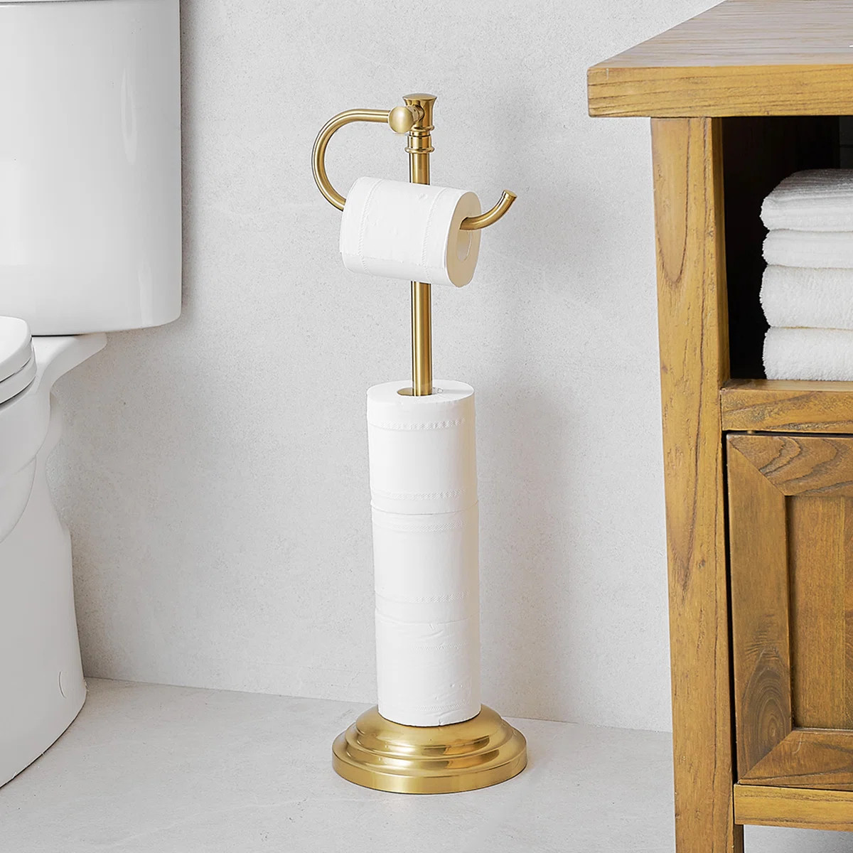 Bathroom Free Standing Toilet Paper Holder with Weighted Base B_TPH_00020_01_BG | Wayfair North America
