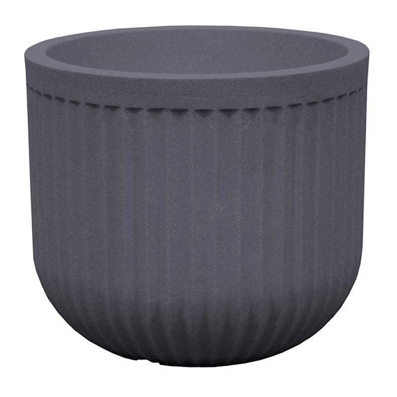 Charcoal Flute Low Planter, 14" | At Home