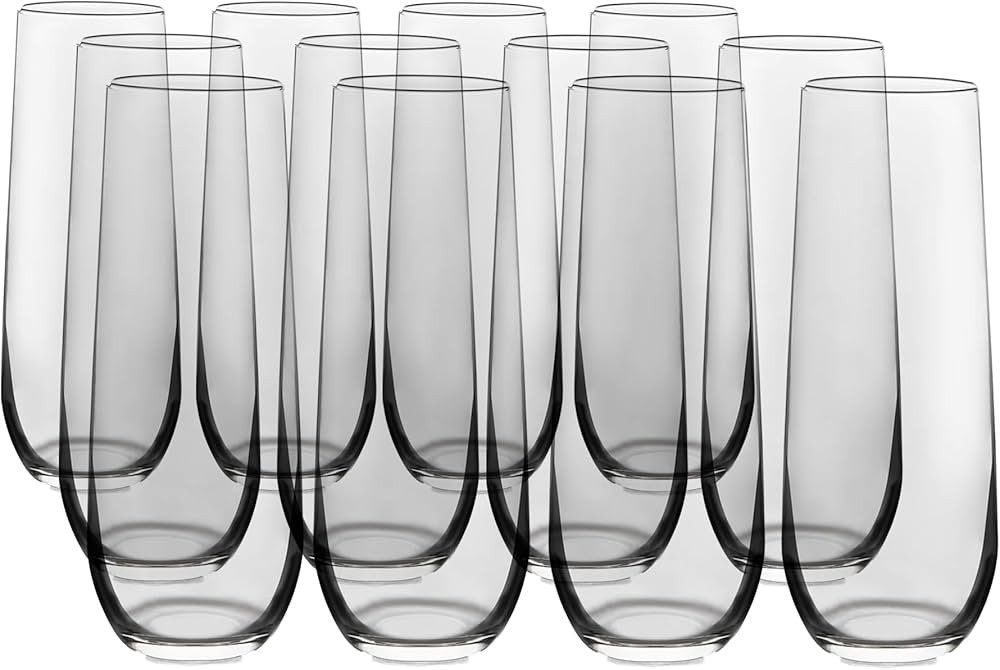 Libbey Stemless Champagne Flute Glasses, 8.5-ounce, Set of 12 | Amazon (US)