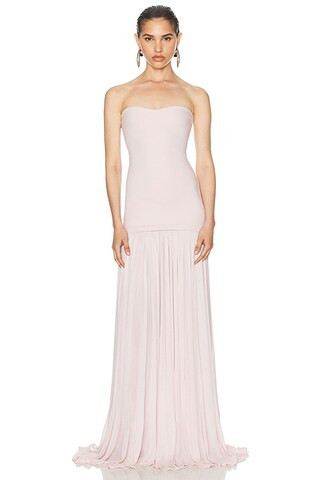 Helsa The Naomi Dress in Barely Pink | FWRD | FWRD 