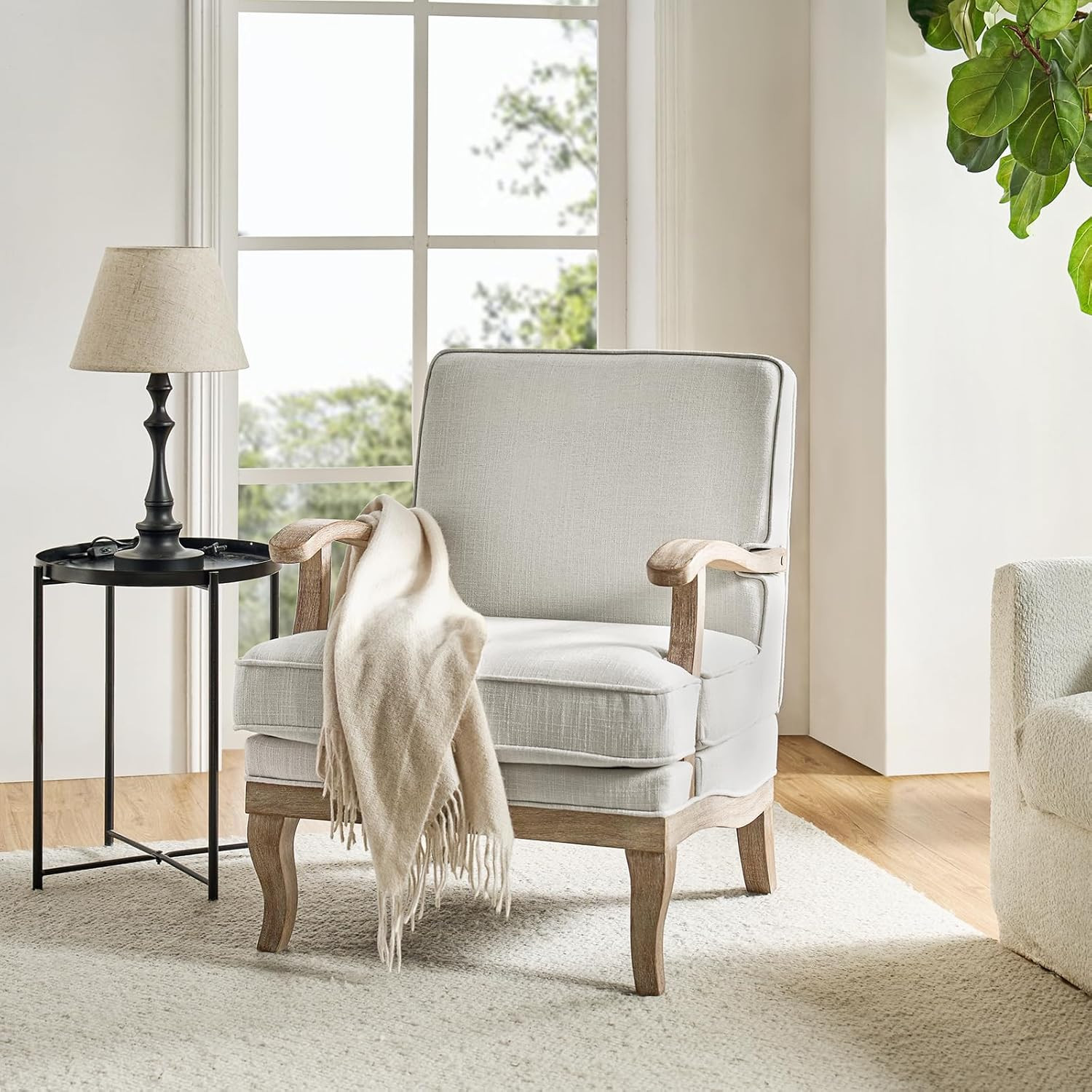 HULALA HOME Mid-Century Modern Accent Chair, Upholstered Living Room Lounge Chair, Lounge Armchai... | Amazon (US)