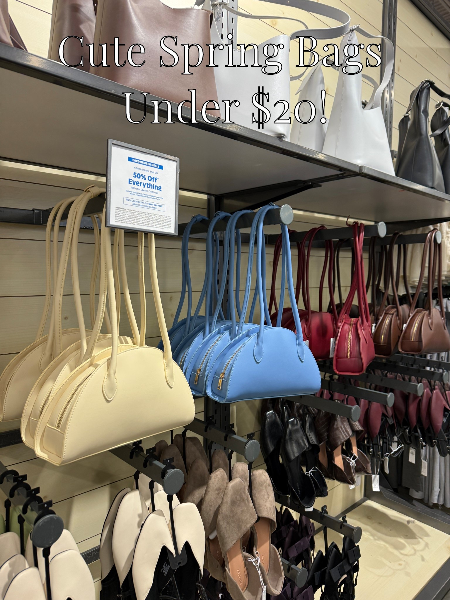 Old Navy spring bags on sale under $20!! Comes in brown, yellow, blue, red and a few more!

#LTKSeasonal