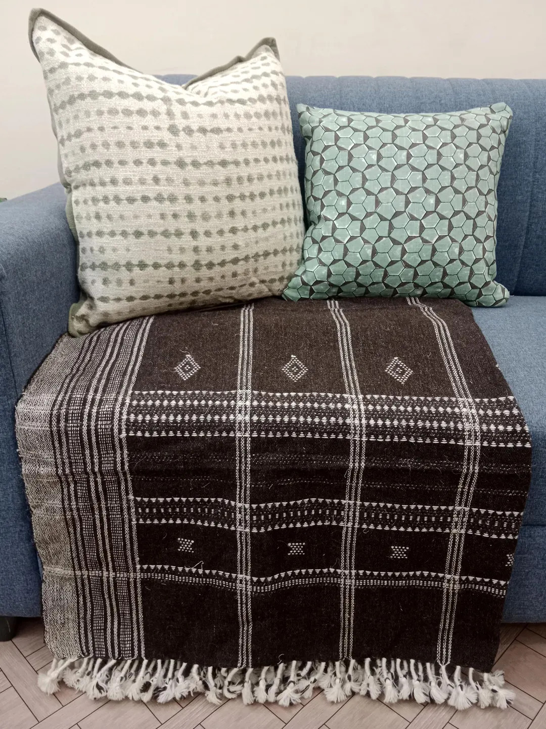 Dark Brown Indian Handmade Wool Throw Blanket | Bhujodi Blanket | Wool Blanket in Handwoven Wool ... | Etsy (Global)