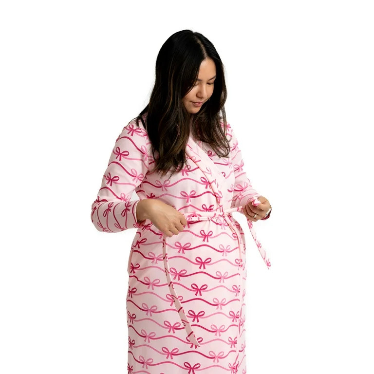 Paris Hilton x Monica + Andy Maternity Organic Cotton Lounge Robe, Sizes XS-XXL | Walmart (US)
