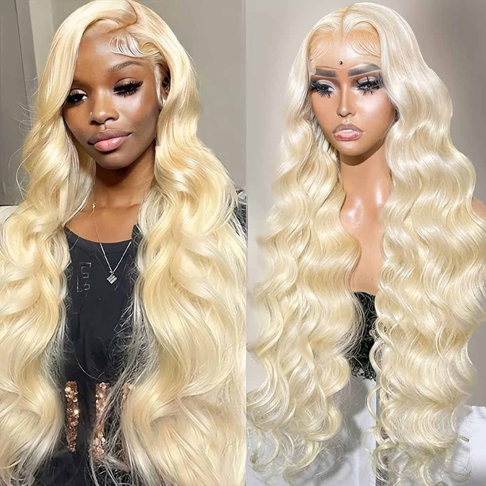 JGMI 613 Lace Front Wig Human Hair 13x6 Transparent Lace Body Wave Blonde Lace Front Wigs Human H... | Amazon (US)