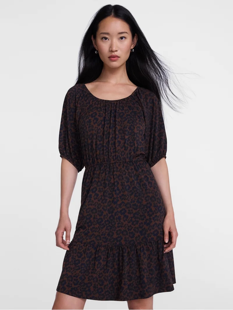 Scenario Women's Mini Dress with Shirred Waist, Sizes XS-XXXL | Walmart (US)