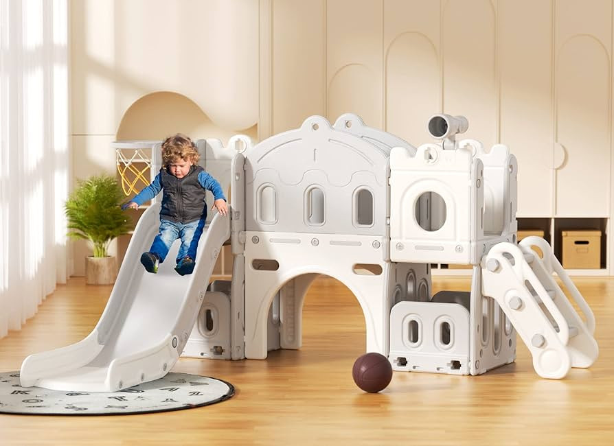 67i Kids Slide for Toddlers Age 1+ Toddler Playground Tower Slide 6 in 1 Slide for Kids with Stor... | Amazon (US)