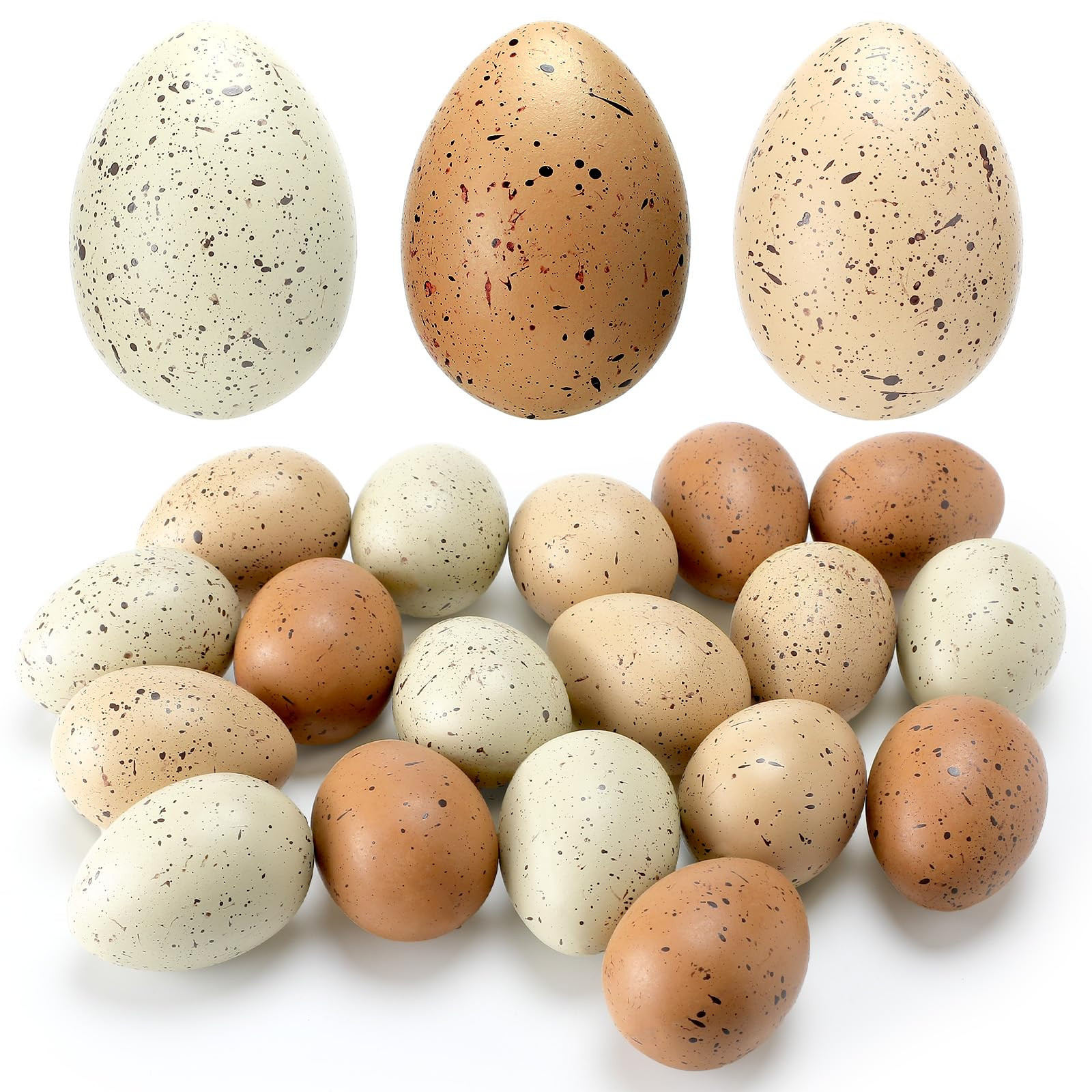 18 Pcs Easter Speckled Eggs 2.4 in Plastic Speckled Eggs Bowl and Vase Filler for DIY Spring Disp... | Amazon (US)