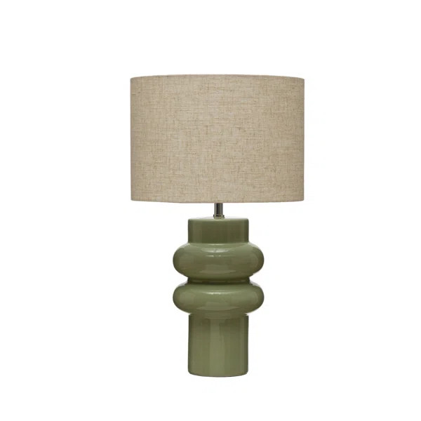 Koeppe Stoneware Table Lamp with Linen Shade | Wayfair North America