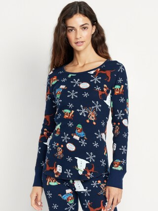 Printed Waffle Pajama Top | Old Navy (US)