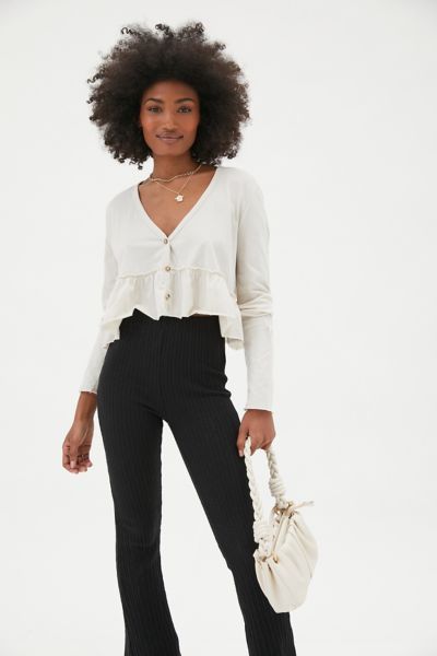 Project Social T Tiered Peplum Cardigan | Urban Outfitters (US and RoW)