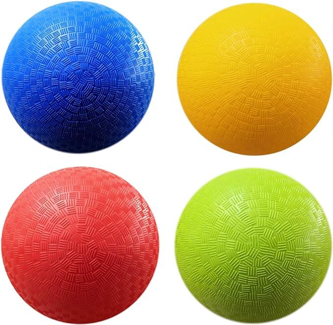 AppleRound 8.5-inch Dodgeball Playground Balls, Pack of 4 Balls with 1 Pump, Official Size for Do... | Amazon (US)