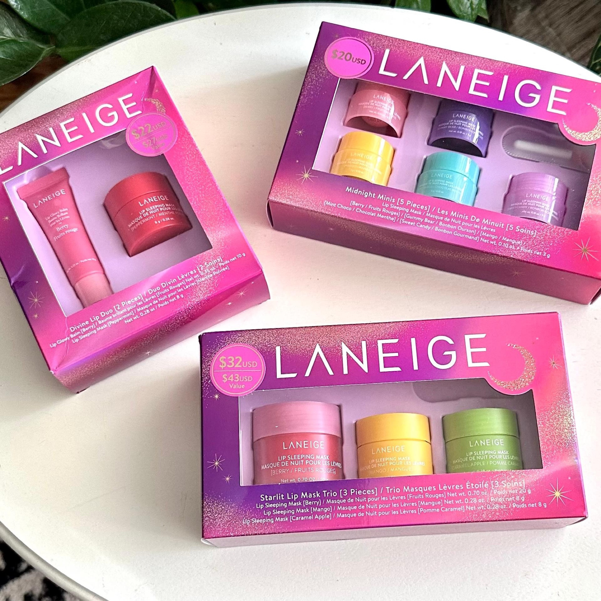 ALL the Laneige Holiday Sets are in stock! (#ad) DEF won't last - this is the biggest load of them (release time)! Also Peppermint Glowy balm loaded ON SALE and Caramel Apple + Peppermint Mask - Caramel Apple is on sale. There are 4 sets total, 3 are backordered and probably won't last much longer. (All but the Minis are currently less than the listed price on the boxes - which btw are stickers which can be easily removed with some light heat from a hairdryer).

#LTKbeauty #LTKGiftGuide #LTKfindsunder50