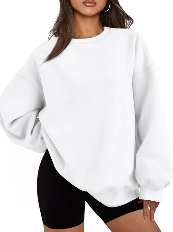 Womens Oversized Sweatshirts Hoodies Fleece Crewneck Sweaters Casual Tops Comfy Fall Fashion Outf... | Amazon (US)