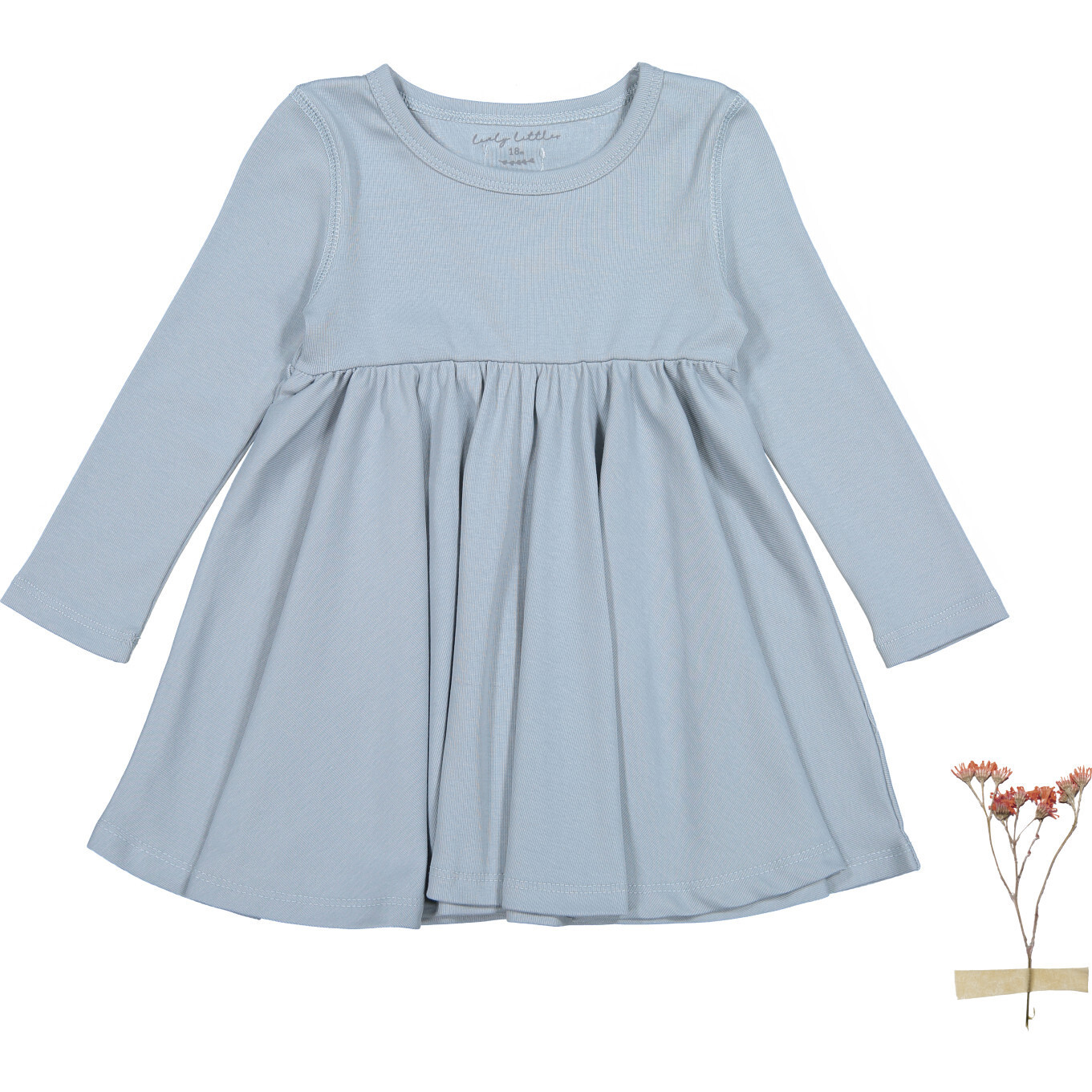 The Cotton Long Sleeve Dress, Ocean | Maisonette