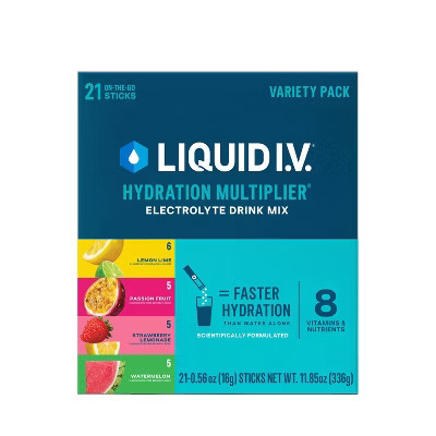 Liquid I.V. Hydration Electrolyte Powder Supplements - Variety Pack - 11.85oz/21ct: Non-Caffeinated Drink Mix, 5 Flavors | Target
