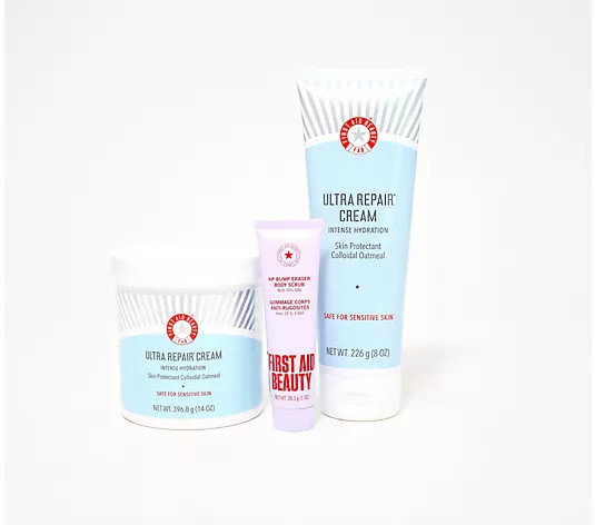 First Aid Beauty Ultra Repair Cream 14oz + 8oz Duo w/ mini KP - QVC.com | QVC