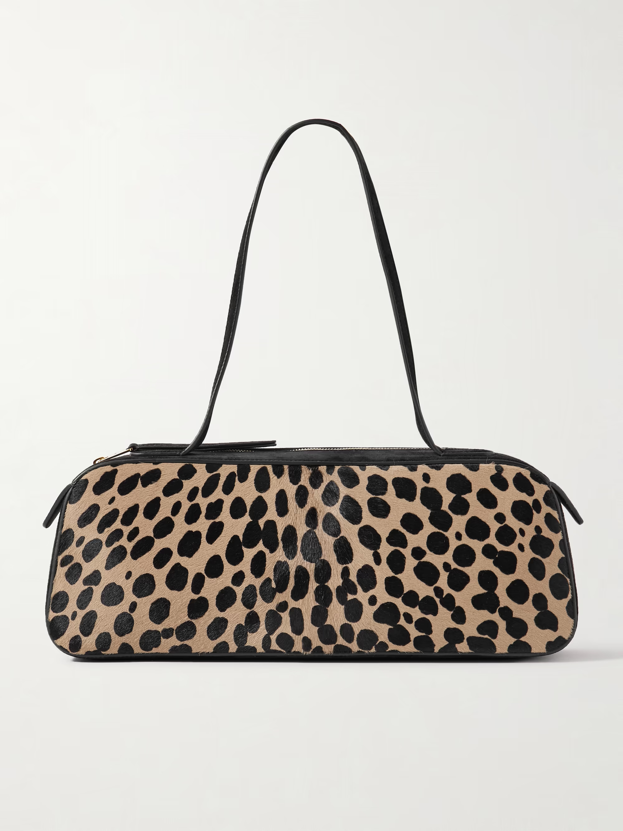 Simona leather-trimmed leopard-print calf hair shoulder bag | NET-A-PORTER (US)