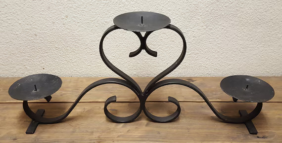Vintage Hand Crafted Steel Candle Holder - Etsy | Etsy (US)