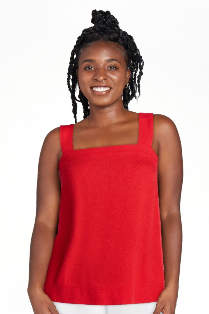 Time and Tru Women's Square Neck Linen Tank, Sizes XS-XXXL | Walmart (US)