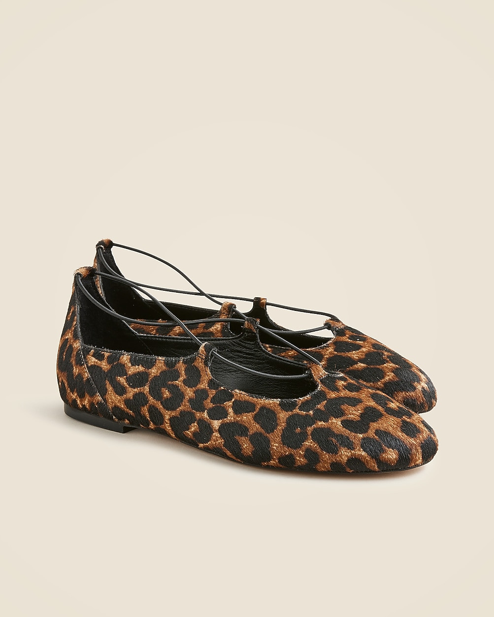 Andi strappy ballet flats in printed calf hair | J. Crew US