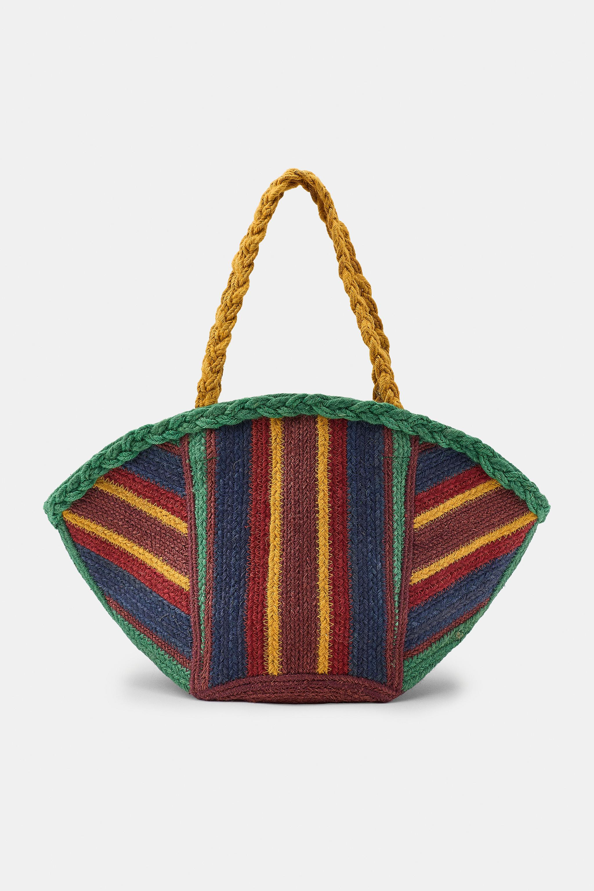 STRIPED 100% JUTE BAG | Zara US