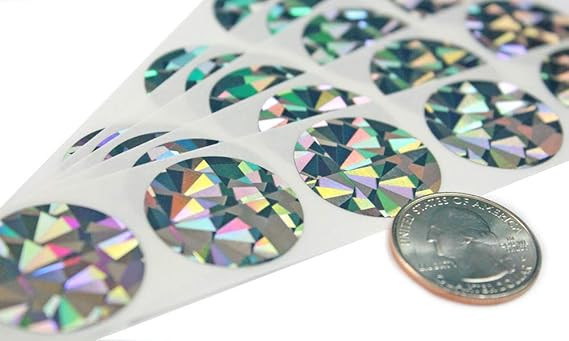 Hologram Silver 1 Inch Round Circle Scratch Off Stickers Labels DIY Make Your Own Raffle Ticket 1... | Amazon (US)