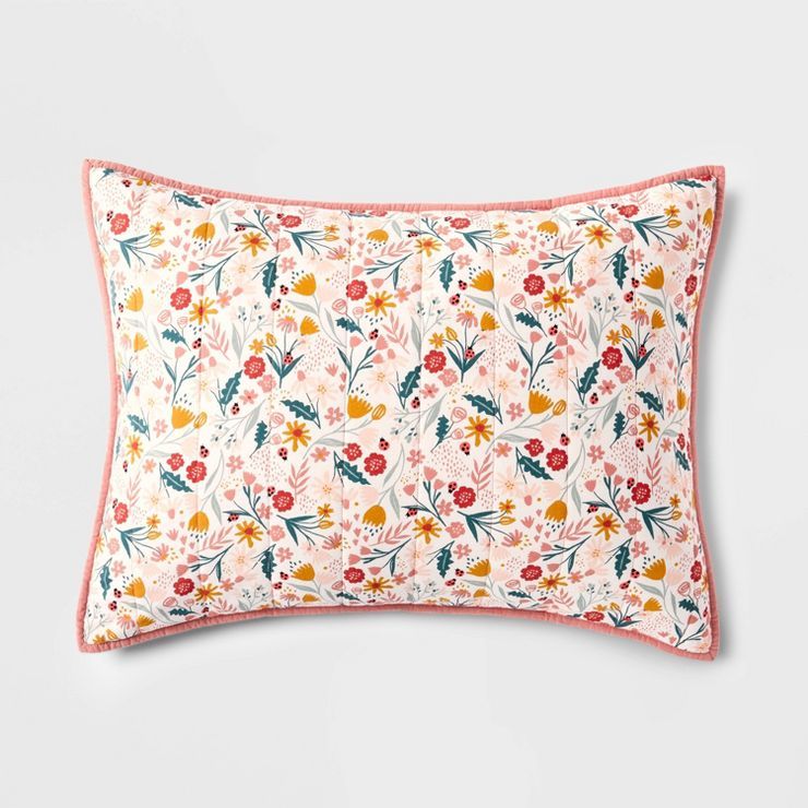 Floral Cotton Reversible Sham - Pillowfort&#8482; | Target