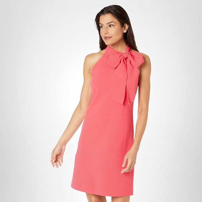 Vince Camuto Women's Sleeveless Halter Tie Neck Shift Mini Dress | Amazon (US)
