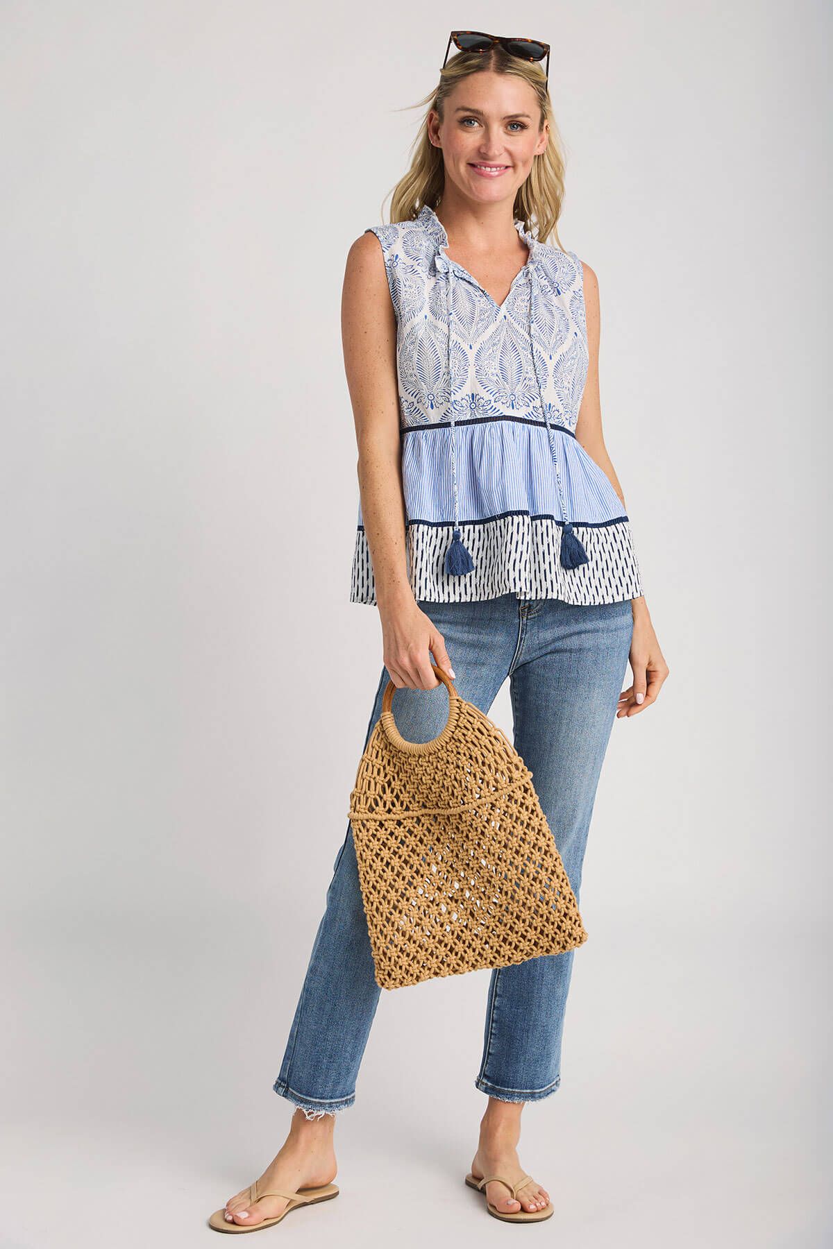 THML Mixed Print Tiered Top | Social Threads