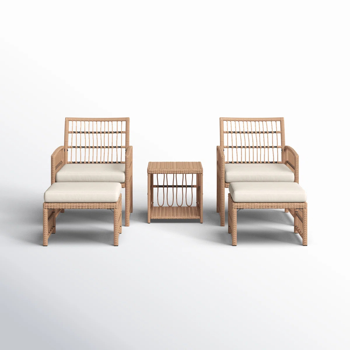 Anthippi Wicker 2 - Person Patio Conversation Set with Cushions | Wayfair North America