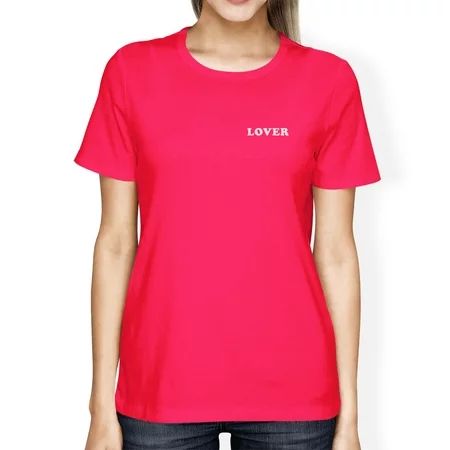 Lover Women's Hot Pink T-shirt Cute Heart-Shaped Gift Ideas For Her | Walmart (US)