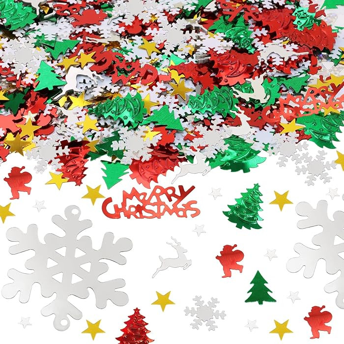 80g Christmas Glitter Confetti Star Xmas Tree Snowflake Sprinkles Santa Claus Sequins for Resin C... | Amazon (US)