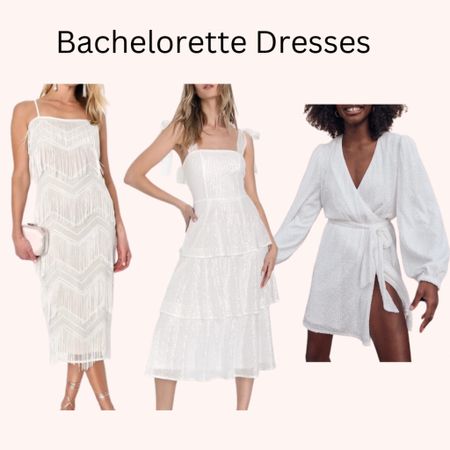 Bachelorette dresses. Bride to be. Bride. Engagement party dress. White sequin dress. White fringe dress. 
.
.
.
… 

#LTKstyletip #LTKwedding #LTKunder100
