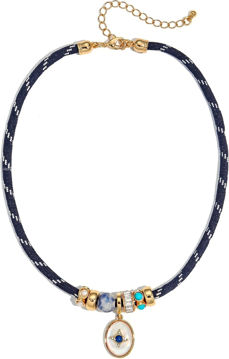 Paracord Rope Choker Statement Necklace for Women with Pendant | Amazon (US)