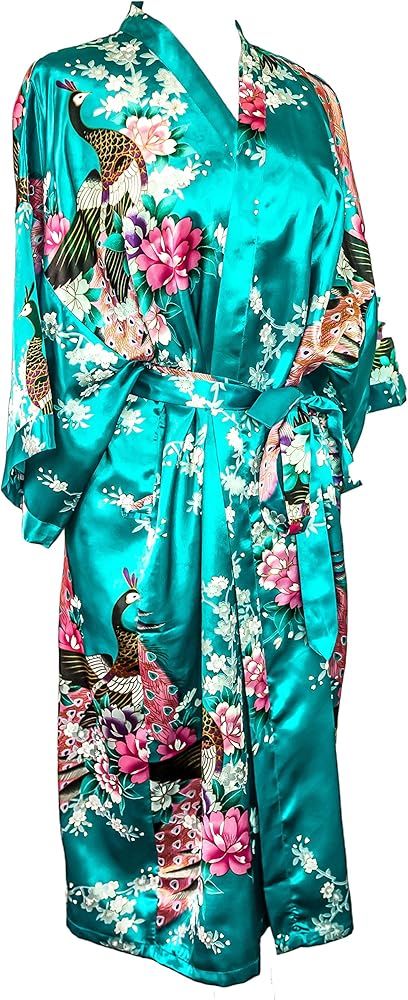 CCcollections Kimono robe long 16 colors PREMIUM Peacock bridesmaid bridal shower womens gift | Amazon (US)