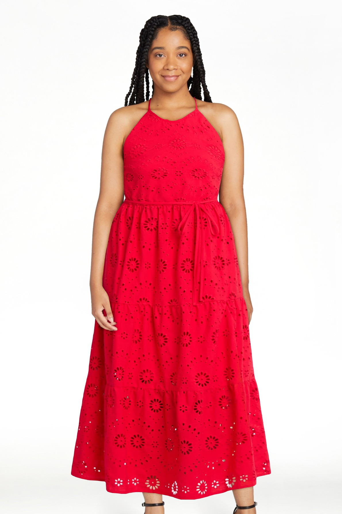 Time and Tru Women's Eyelet Halter Dress, Sizes XS-XXXL. | Walmart (US)