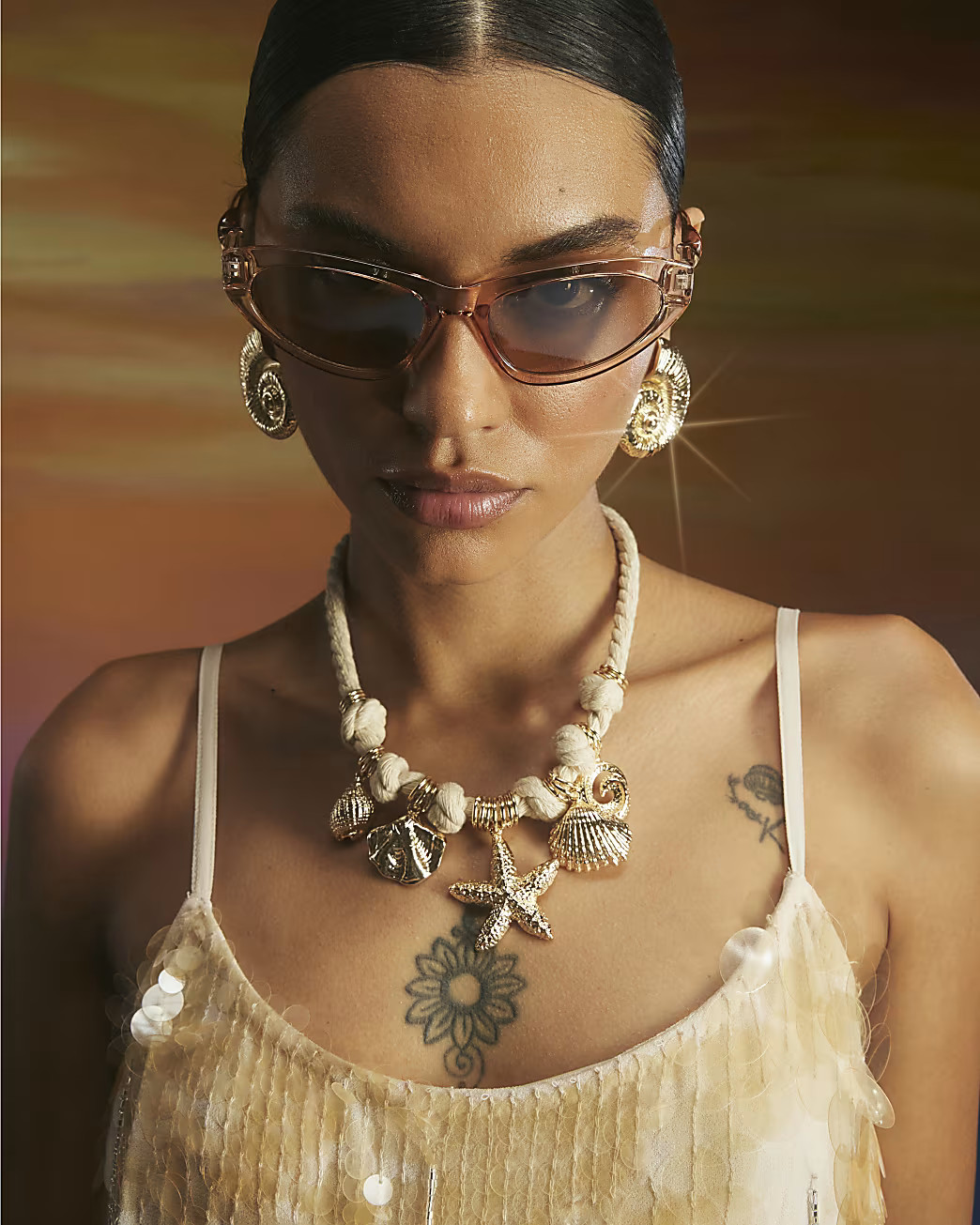 Cream Rope Shell Charm Necklace | River Island UK & IE