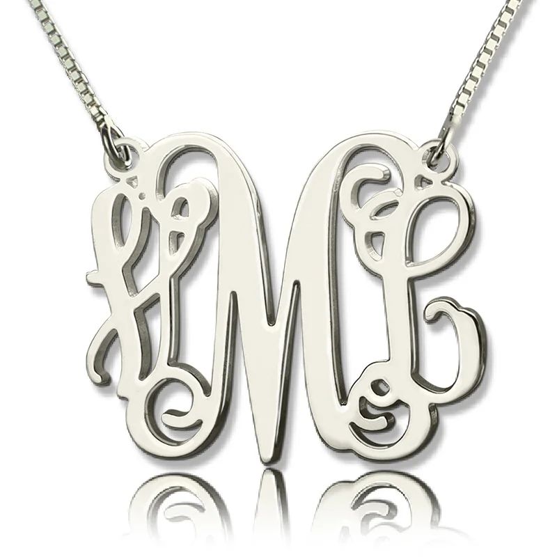 Personalized Monogram Initial Necklace Sterling Silver | GetNameNecklace