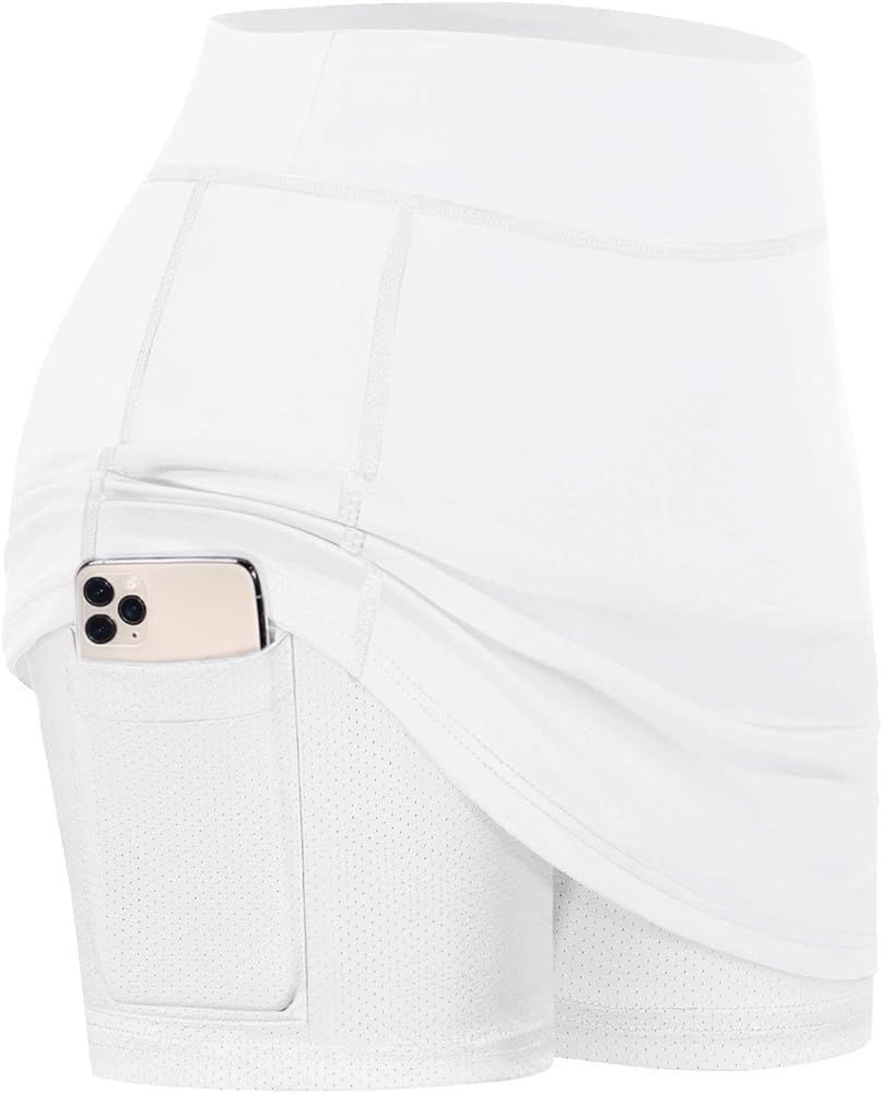 BLEVONH Women Tennis Skirts Inner Shorts Elastic Sports Golf Skorts with Pockets | Amazon (US)