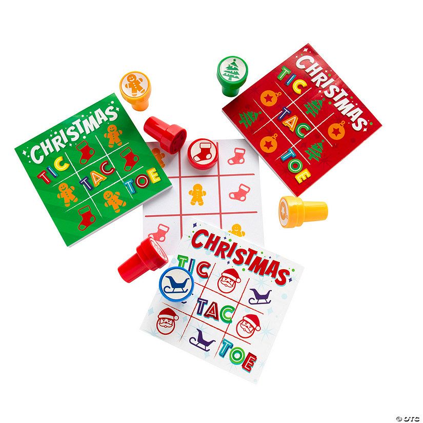 Tic-Tac-Toe Game with Christmas Stampers - 6 Sets | Oriental Trading Company