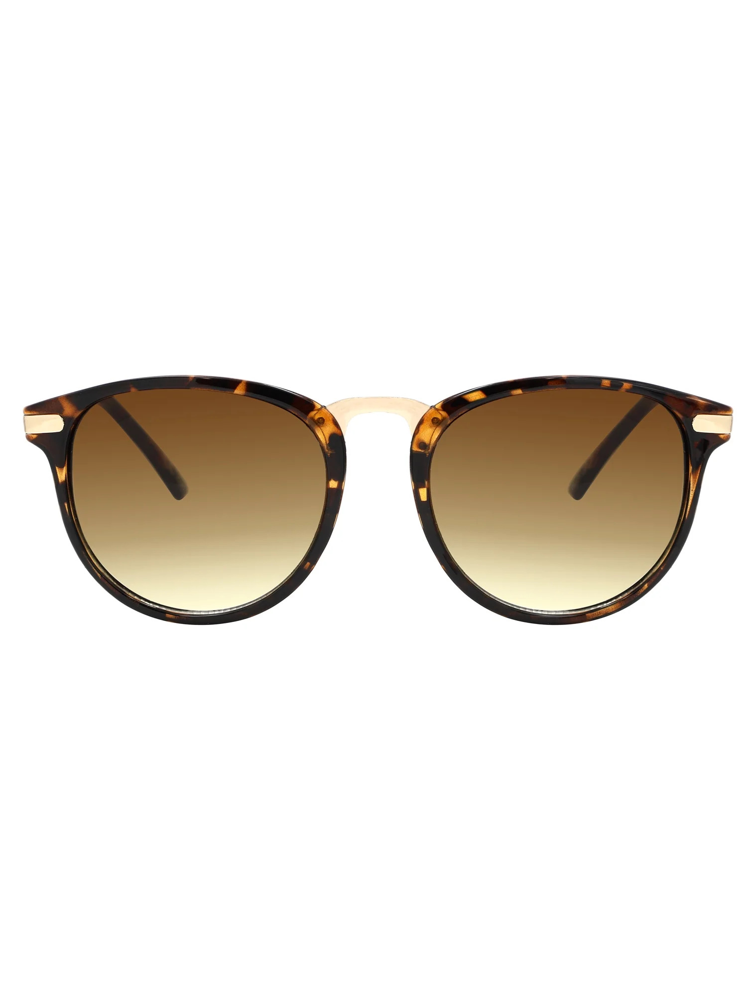 Madden NYC Hot Tamale Platic Metal Tortoise Round Sunglasses | Walmart (US)
