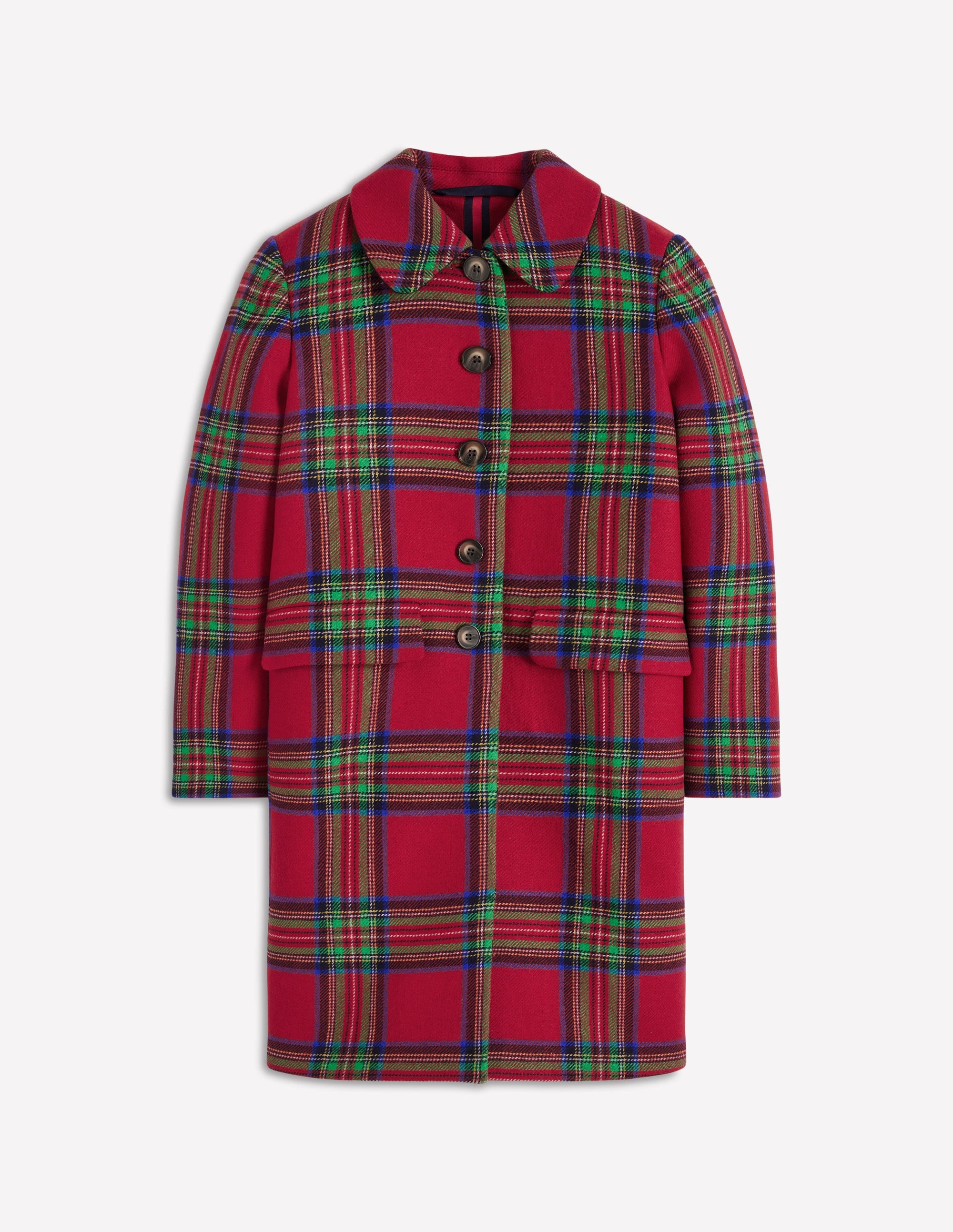 Edinburgh Swing Coat-Red, Blue and Green Check | Boden (US)