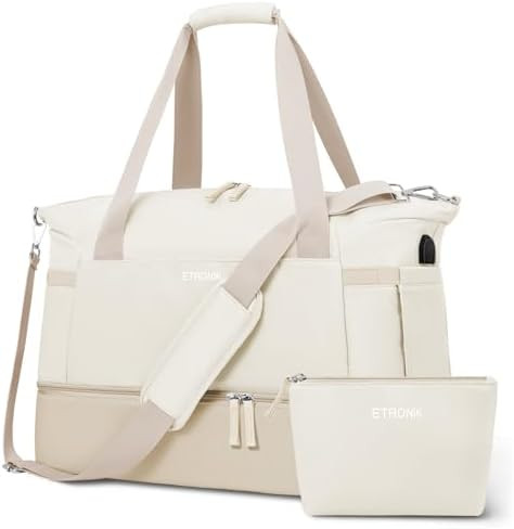 Gym Bag for Women, Sports Travel Duffel Bag with USB Charging Port, Weekender Overnight Bag with ... | Amazon (US)